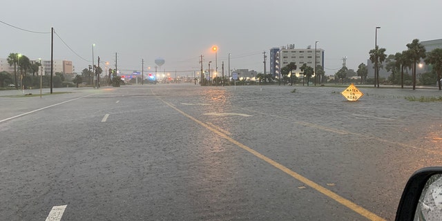 Flooding and damage can be seen on Okaloosa Island in Florida after Hurricane Sally made landfall on Sept. 16, 2020.