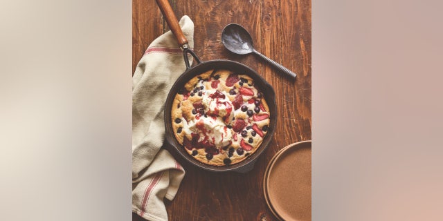 The Doocy's red, white, and blue-tiful skillet cobbler