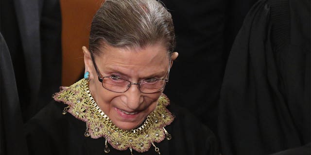 Supreme Court Associate Justice Ruth Bader Ginsburg attends President Barack Obama's State of the Union speech before a joint session of Congress at the U.S. Capitol February 12, 2013 in Washington, DC. (Photo by Chip Somodevilla/Getty Images)
