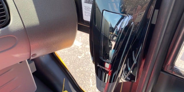 Austin ISD in Texas installed hand sanitizer dispensers on every school bus.
