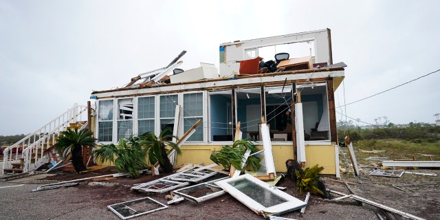 The business of Joe and Teresa Mirable after Hurricane Sally moved through the area, Wednesday, Sept. 16, 2020, in Perdido Key, Fla.