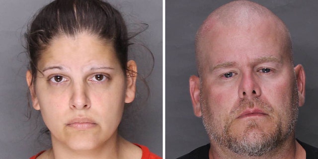 Mugshots for Kimberly Mauer, 35, and Scott Schollenger Jr., 42.