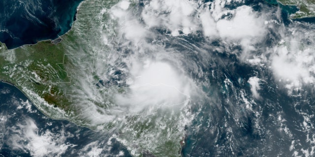 Tropical Storm Nana is seen over the Caribbean on Sept. 2, 2020.