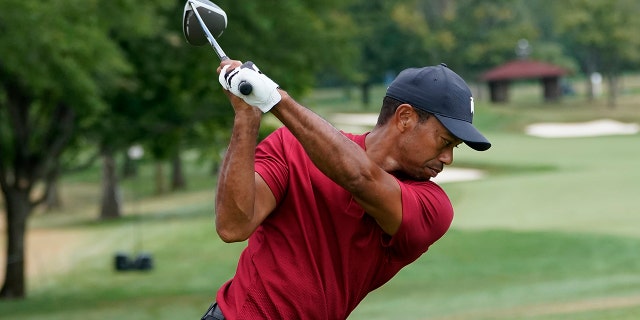 Tiger Woods remains in Masters field until he says otherwise Tiger Woods hits from the tenth tee during the final round of the BMW Championship golf tournament at the Olympia Fields Country Club in Olympia Fields, Ill., Sunday, Aug. 30, 2020. (AP Photo/Charles Rex Arbogast)