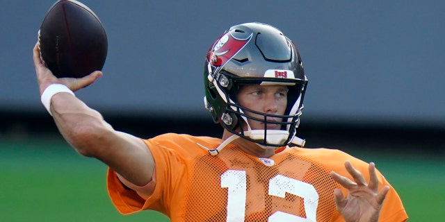 Tom Brady will make his Buccaneers debut on Sunday. (AP)