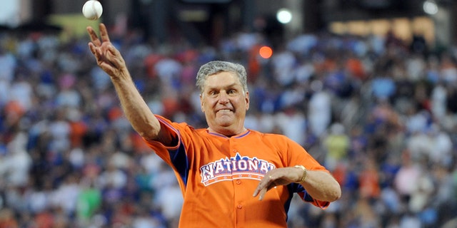 NEW YORK, NY - JULY 16: Former Mets pitcher and Hall of Famer Tom Seaver throws out the first pitch before the 84th MLB All-Star Game at Citi Field on Tuesday, July 16, 2013 at Citi Field in the Flushing neighborhood of the Queens borough of New York City. (Photo by Rob Tringali/MLB Photos via Getty Images)