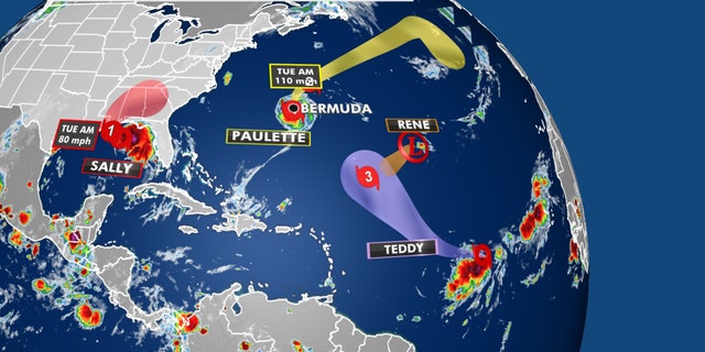 Tropical activity in the Atlantic basin on Sept. 14, 2020.