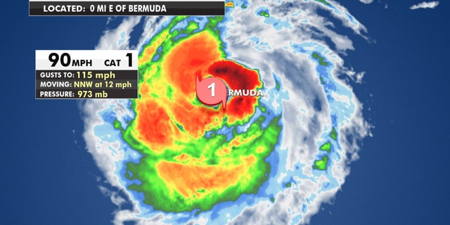 Hurricane Paulette is a Category 1 storm as it's over Bermuda.