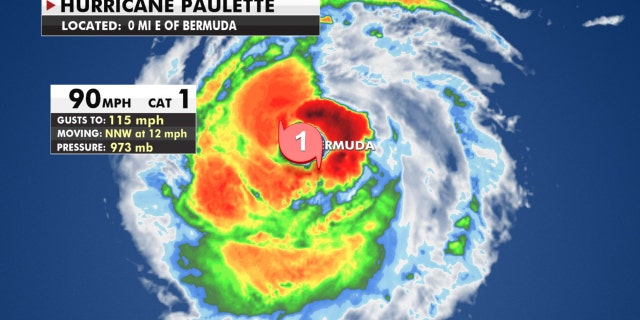 Hurricane Paulette is a Category 1 storm as it's over Bermuda.