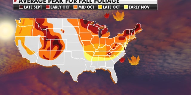 The average peak for fall season.