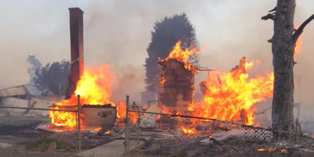 A fast-moving wildfire destroyed 80% of Malden. Wash. on Monday, according to officials.