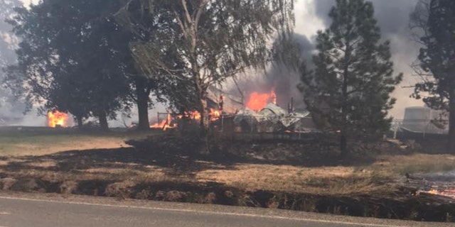 A "firestorm" was reproted in Whitman County, Wash. on Monday as a fast-moving wildfire destroyed 80% of the small town of Malden.
