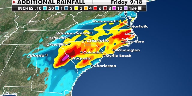 Forecast rainfall through Friday from Sally.