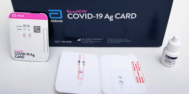 The Food and Drug Administration on Wednesday, Aug. 26, 2020, authorized BinaxNOW, the first rapid coronavirus test that doesn’t need any special computer equipment to get results. (Abbott Laboratories via AP)