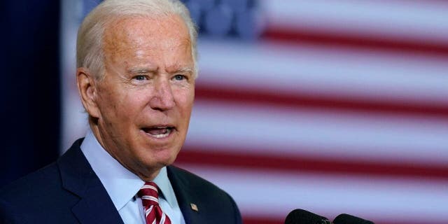 Biden speaks before participating in a roundtable discussion with veterans, Tuesday, Sept. 15, 2020, at Hillsborough Community College in Tampa, Fla. (AP Photo/Patrick Semansky)