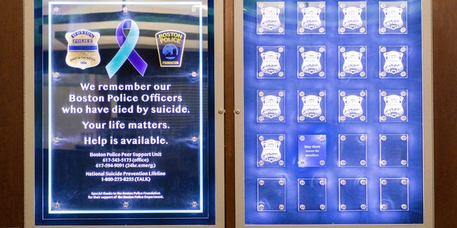 The memorial unveiled Tuesday at the headquarters of the Boston Police Department. (BPD News)