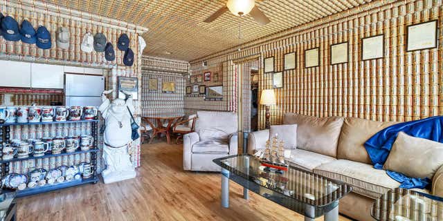 The home was originally designed as part of a U.S. Navy Veteran's beer can project, which he began in 1990.