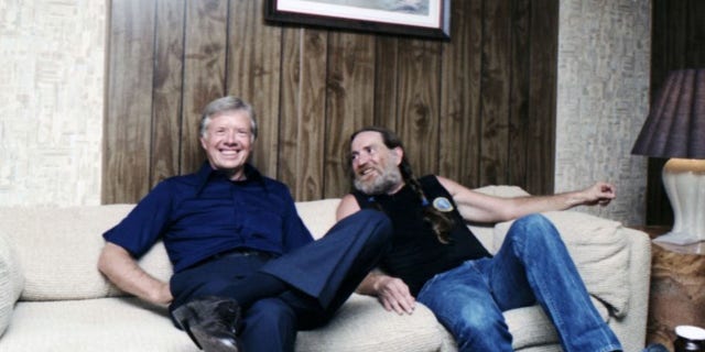 Former President Jimmy Carter and country singer Willie Nelson. (Carter Presidential Library)