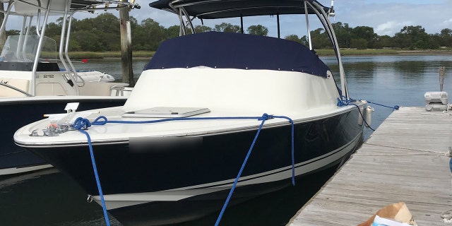 The Spudzy II at a dock on the north shore of Long Island.