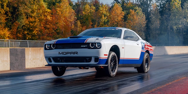 The Dodge Challenger Mopar Drag Pak is a factory racing version of the Challenger that's not for street use.
