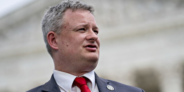 Jason Ravnsborg, South Dakota attorney general, speaks during a news conference outside the Supreme Court in Washington, D.C., U.S.