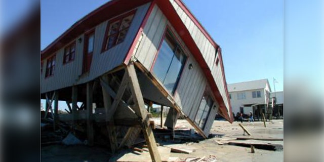 Although elevated, this house in North Carolina could not withstand the 15 feet of storm surge that came with Hurricane Floyd in 1999.