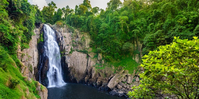 Haew Narok Waterfall in Khao Yai National Park in Thailand is a popular destination for guests.