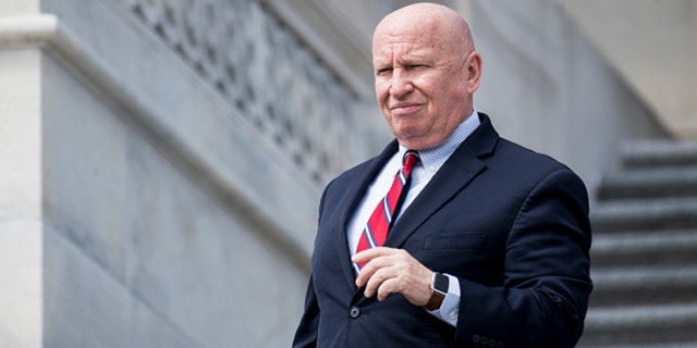 Rep. Kevin Brady walks down the House steps at the Capitol on April 4, 2019. (Bill Clark/CQ Roll Call)