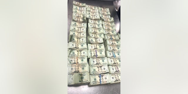 The cash seized from the furniture shipment at Miami International Airport on Sept. 3.