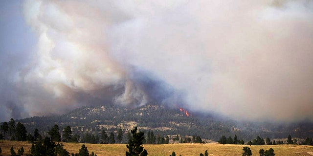 A wildfire burns southeast of Roundup near Klein, Mont., on Wednesday, Sept. 2, 2020.
