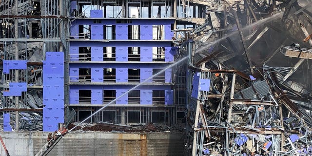 A fire has broken out at the New Orleans Hard Rock Hotel construction site. (New Orleans Fire Department/ Chief C Mickal)