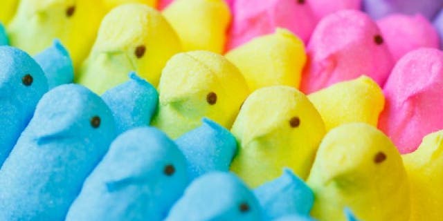 Peeps are made using gelatin, which is pork-derived, the brand shares on its website. James Cromwell and PETA are asking the company to move to a plant-based alternative. 