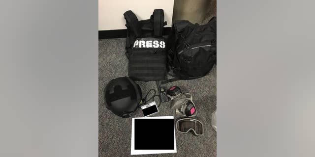 The Portland Police Bureau released photos showing the gear demonstrators were wearing at the time of their arrest.