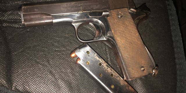 A handgun was found inside a car labeled with a red cross to signal it was working as an amateur medic. (Portland Police Bureau)