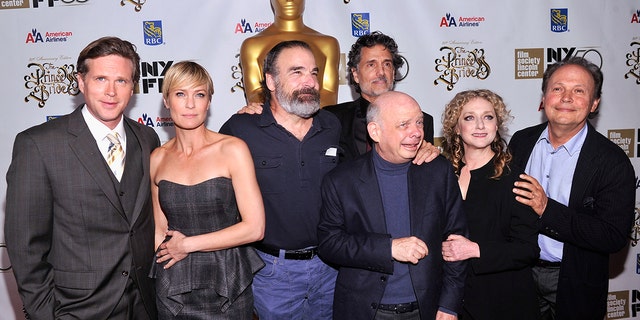 (L-R) Cary Elwes, Robin Wright, Mandy Patinkin, Chris Sarandon, Wallace Shawn, Carol Kane and Billy Crystal attend the 25th anniversary screening &amp; cast reunion of "The Princess Bride" during the 50th New York Film Festival at Alice Tully Hall on October 2, 2012 in New York City.