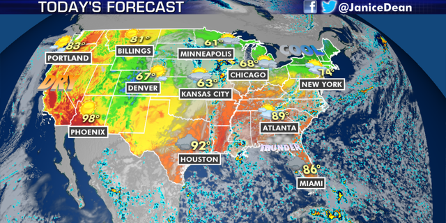 Daily high temperatures for Friday, Sept. 11, 2020. (Fox News)