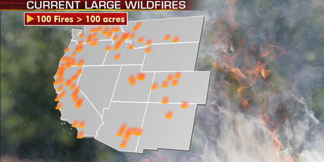 Current wildfires in the U.S. (Fox News)