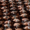 Members of the "Mara 18" and "MS-13" gangs are seen in custody at a maximum-security prison in Izalco, Sonsonate, El Salvador, Sept. 5, 2020.