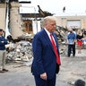 President Trump speaks to the press as he tours an area affected by civil unrest.