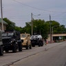 Security vehicles gather on Sept.1, in Kenosha, Wis.