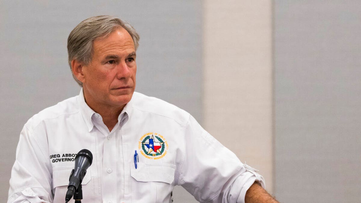 Texas Gov. Greg Abbott visits Lake Jackson, Texas on Tuesday, Sept. 29, 2020.  (Marie D. De Jesús/Houston Chronicle via AP)