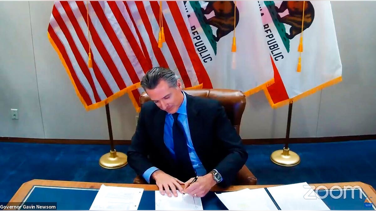 California Gov. Gavin Newsom signing into law a bill that establishes a task force to come up with recommendations on how to give reparations to black Americans.