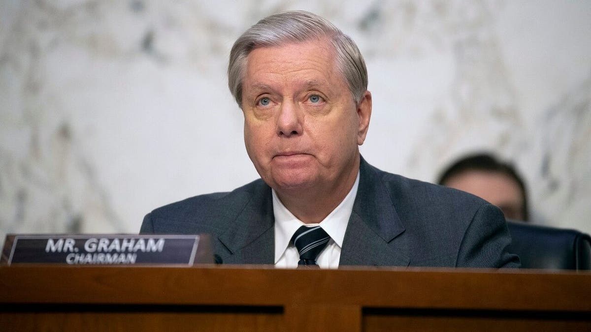 Sen. Lindsey Graham, R-S.C., speaks during a confirmation hearing for Supreme Court nominee Amy Coney Barrett before the Senate Judiciary Committee, Monday, Oct. 12, 2020, on Capitol Hill in Washington. (Shawn Thew/Pool via AP)