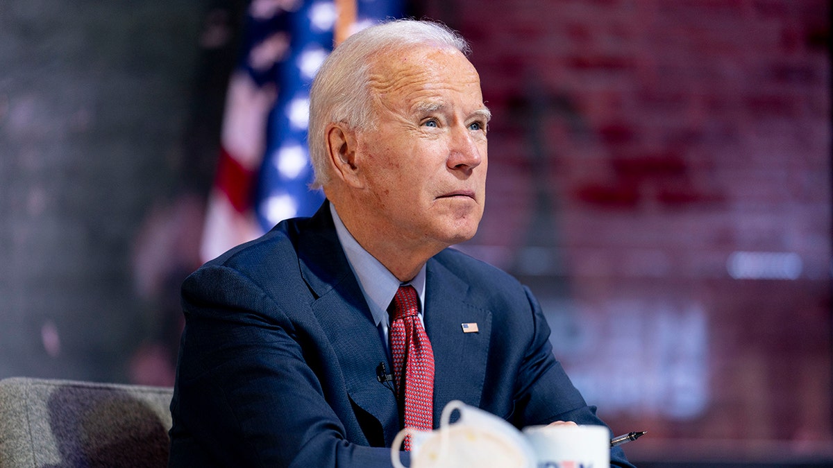 Joe Biden attends a virtual public health briefing in Wilmington, Del., during the 2020 presidential campaign, Oct. 28, 2020. (Associated Press)