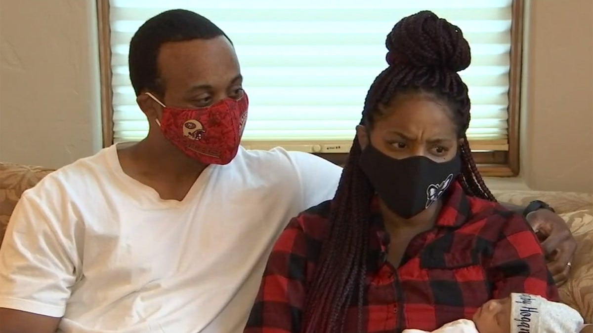 Donny Hogan Junior and his wife Patrice are the proud new parents of a health newborn thanks to the quick response of firefighters.