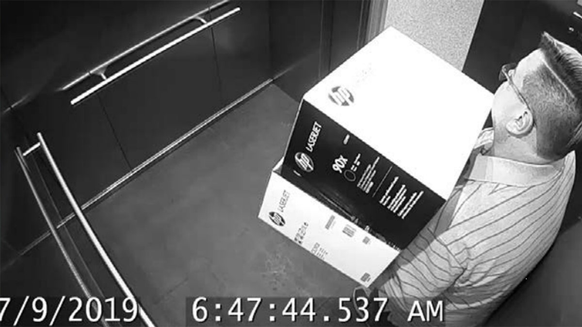 Security camera footage of Randall Whited taking toner boxes from his Austin Public Library worksite was listed as Exhibt One in a City of Austin audit accusing him in the theft of $1.3 million in toner from the library.<br>
  