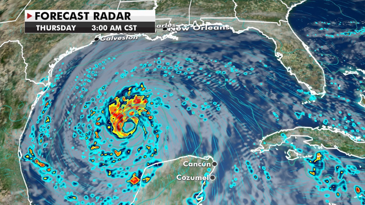 Hurricane Delta is forecast to strengthen once it re-enters the Gulf of Mexico.