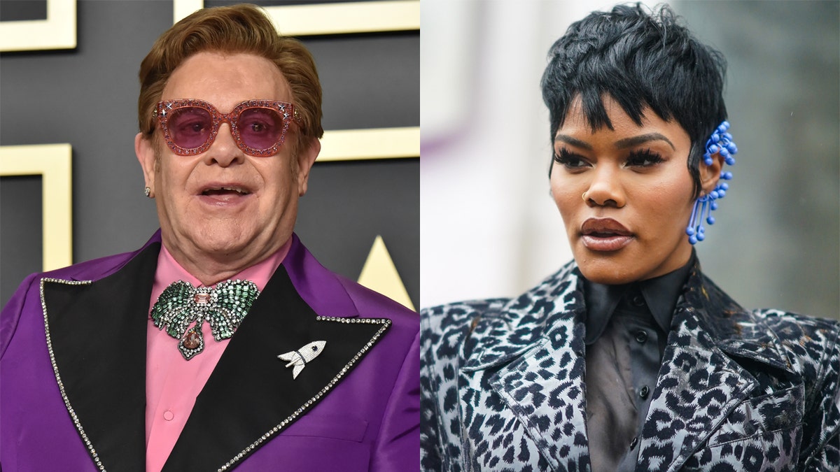 Elton John, left, appeared in Teyana Taylor's self-directed "Lose Each Other" music video.