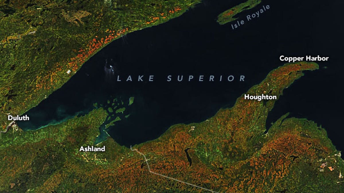 The most vibrant colors were seen in areas surrounding Lake Superior.