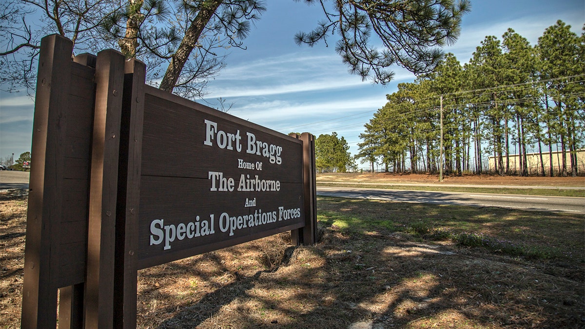 The sign at the entrance of Fort Bragg, NC.